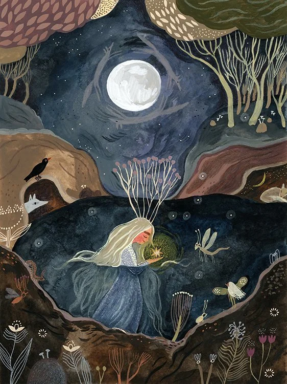 Wolf Moon print 19.5 X 26 cm — tijanadraws
